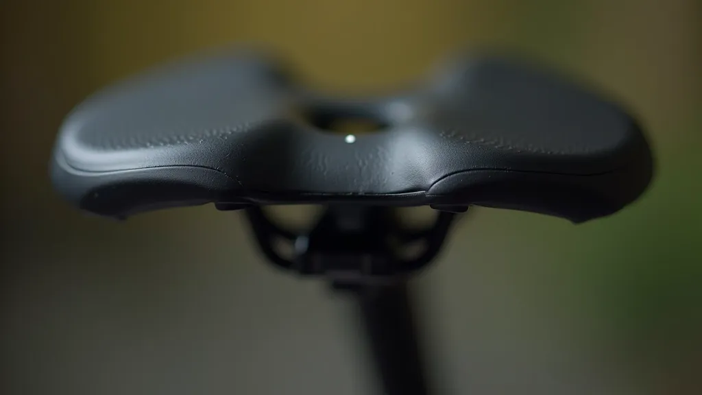 Zbliżenie na ergonomiczne siodełko rowerowe z żelową wkładką i wygodną konstrukcją dla seniorów